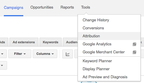 keyword planner in AdWords nav