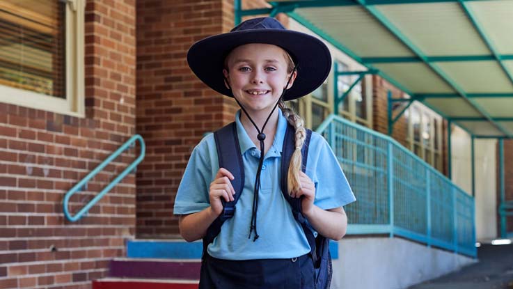 A happy Australian schoolgirl