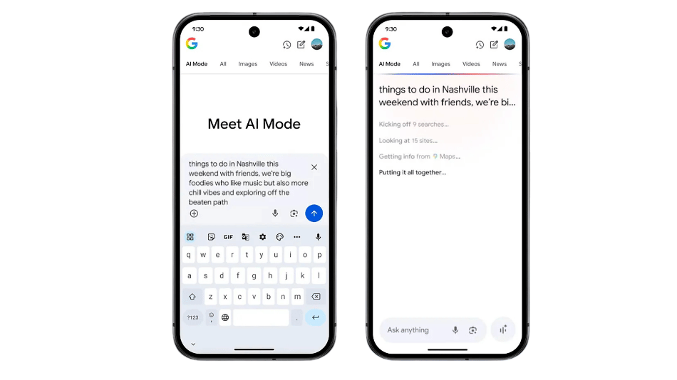 Screenshot of Google AI Mode